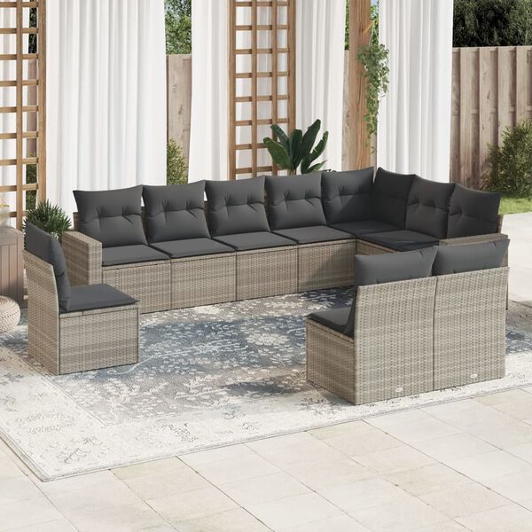 vidaXL Garden Sofa Set Light Grey