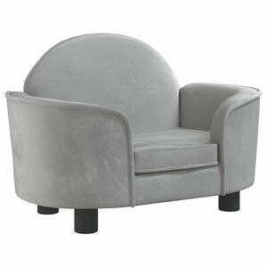 vidaXL Dog Bed Light Grey Velvet (100% polyester), Solid pine wood