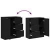 vidaXL Sideboard Black Oak 23.62 x 11.81 x 27.56 in Engineered Wood