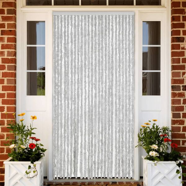 vidaXL Fly Curtain Grey 39.4x86.6" Chenille