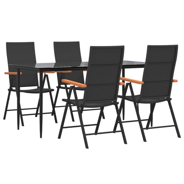 vidaXL Garden Dining Set Black and Brown