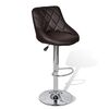 vidaXL Bar Stool Set of 2 Brown Faux Leather, Iron Adjustable