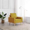 vidaXL Armchair Yellow 100% polyester fabric, solid pine wood, rubber wood