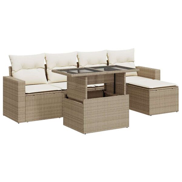 vidaXL Garden Sofa Set Beige