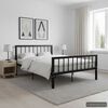 vidaXL Bed Frame Black Metal 47x78 in Durable Bed Frame Rectangular