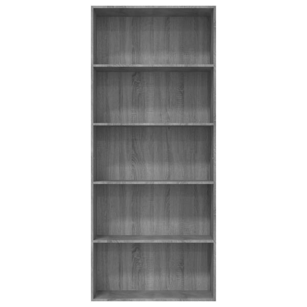 vidaXL Book Cabinet Grey Sonoma Engineered wood 31.5x11.8x74.4 in