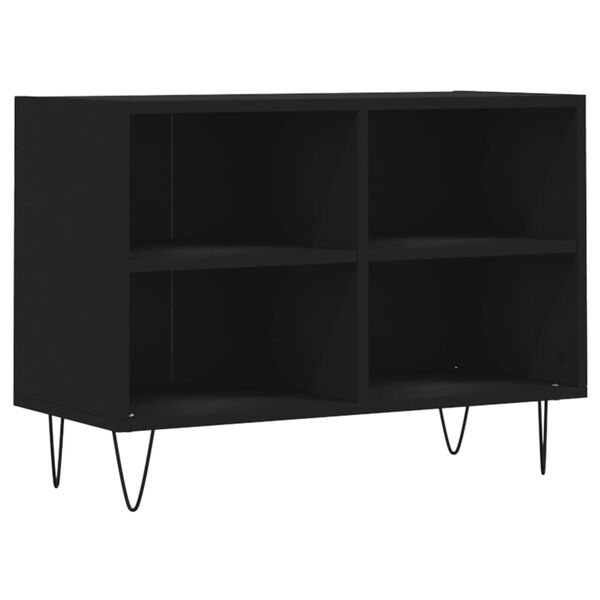 vidaXL TV Cabinet Black Engineered wood, iron 27.4 x 11.8 x 19.7 in