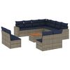 vidaXL 12 Piece Patio Sofa Set with Cushions Gray Poly Rattan