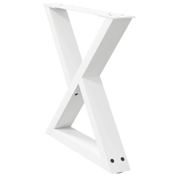vidaXL Coffee Table Leg White Powder-coated steel Adjustable height