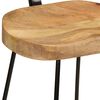 vidaXL Bar Stool Set of 2 Brown and Black Solid Mango Wood, Iron Medium