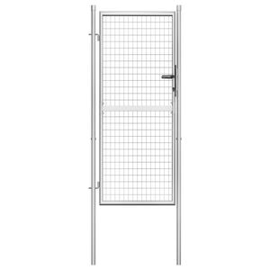 vidaXL Garden Gate Galvanised Steel 39.4x68.9" Silver