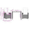 vidaXL Garden Dining Set Grey