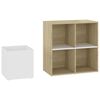 vidaXL Hall Shoe Cabinet White and Sonoma Oak Engineered wood Medium