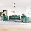 vidaXL Chesterfield Sofa Set Dark Green Velvet 3-Seater