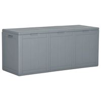 vidaXL Patio Storage Box 71.3 gal Gray PP Rattan