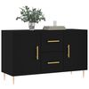 vidaXL Sideboard Black Engineered wood, Metal Medium Sideboard