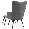 vidaXL Relaxing Chair With Stool Dark Grey