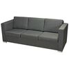 vidaXL Sofa Set Dark grey Wooden frame, polyester fabric, chrome legs