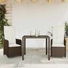 vidaXL 7 Piece Patio Bistro Set with Cushions Brown Poly Rattan