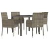 vidaXL Garden Dining Set Grey