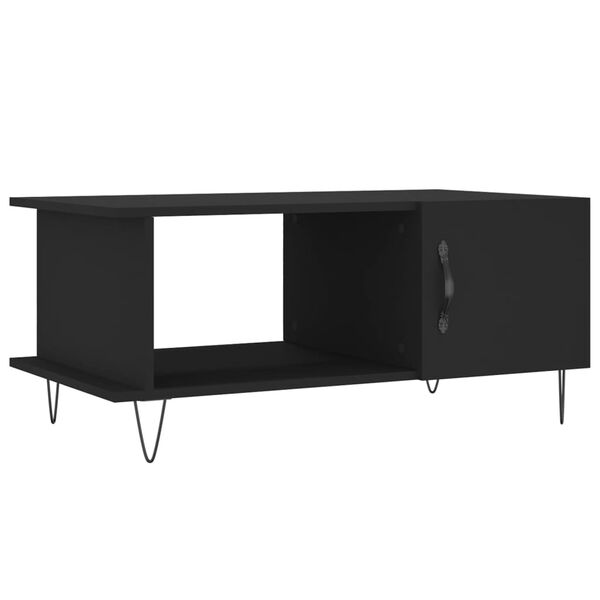 vidaXL Coffee Table Black Engineered wood, Iron Medium Coffee Table