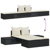 vidaXL Double Sun Lounger Black, Cream