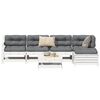 vidaXL Garden Sofa Set White Solid pine wood Large Modular