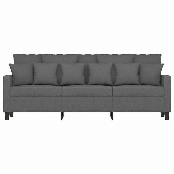 vidaXL 3-seater Sofa Dark Gray Fabric (100% polyester), Metal, Textilene