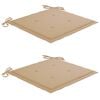 vidaXL Garden Chair Set of 2 Beige and Natural Wood