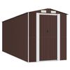 vidaXL Garden Shed Dark Brown Galvanized Steel 75.6 x 205.5 x 87.8 in