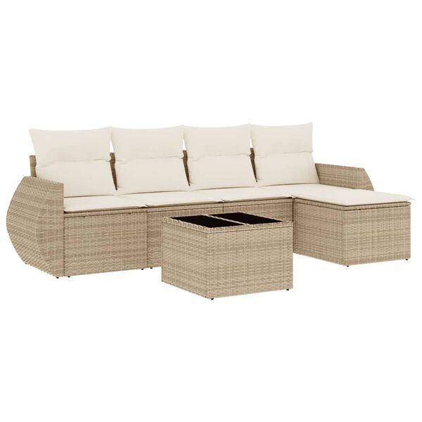 vidaXL Garden Sofa Set Beige, Cream White