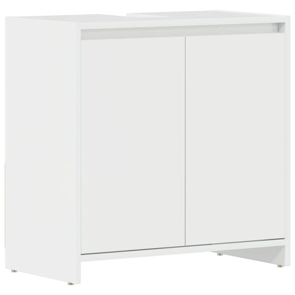 vidaXL Bathroom Cabinet High gloss white Engineered wood