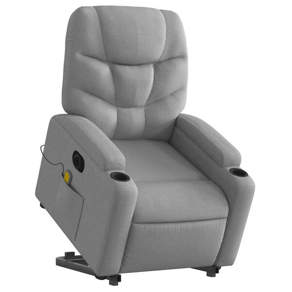 vidaXL Electric Stand Up Massage Recliner Chair Light Gray