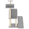 vidaXL Cat Tree Light Grey Engineered Wood, Plush, Sisal Medium