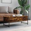 vidaXL Coffee Table Smoked Oak Engineered Wood Medium Adjustable Feet
