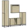 vidaXL Bathroom Furniture Set Sonoma Oak Engineered Wood, Metal Large