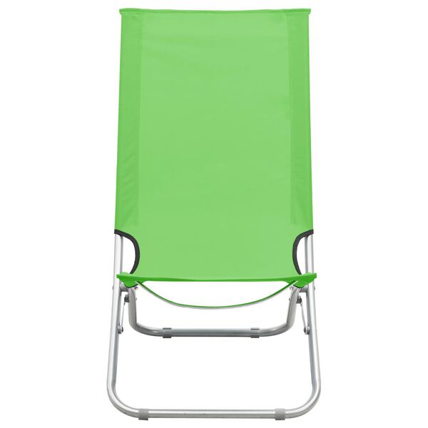 vidaXL Beach Chair Set of 2 Green Oxford fabric with PE coating, steel