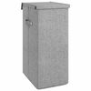 vidaXL Foldable Laundry Hamper Grey 10.2x13.6x23.4" Faux Linen Fabric