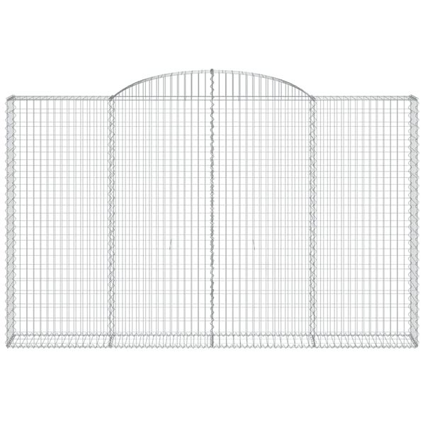 vidaXL Arched Gabion Basket 118.1x11.8x180/200" Galvanised Iron