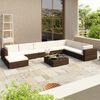 vidaXL Patio Furniture Brown PE Rattan Set Modular Patio Lounge Set