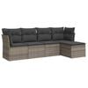 vidaXL Garden Sofa Set Grey PE Rattan, Powder-Coated Steel Large