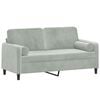 vidaXL 2-seater Sofa Light Grey Velvet 2-Seater Removable Covers