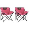 vidaXL Camping Chairs with Pocket Foldable 2 pcs Pink