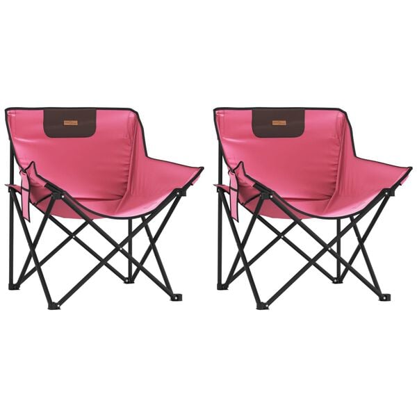 vidaXL Camping Chairs with Pocket Foldable 2 pcs Pink