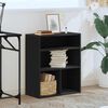 vidaXL Book Cabinet Black Engineered Wood Medium Book Cabinet