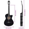 vidaXL Western Classical Cutaway Guitar with 6 Strings Black 38"