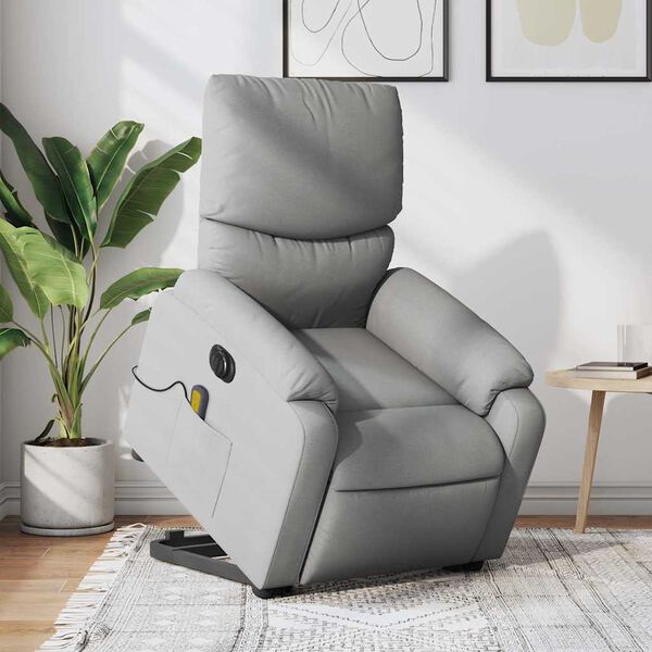 vidaXL Electric Stand Up Massage Recliner Chair Light gray
