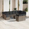 vidaXL Patio Sofa Set Grey PE rattan, tempered glass, powder-coated steel