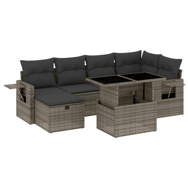 vidaXL Garden Sofa Set Grey