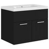 vidaXL Sink Cabinet With Basin Black and White Engineered wood and Ceramic